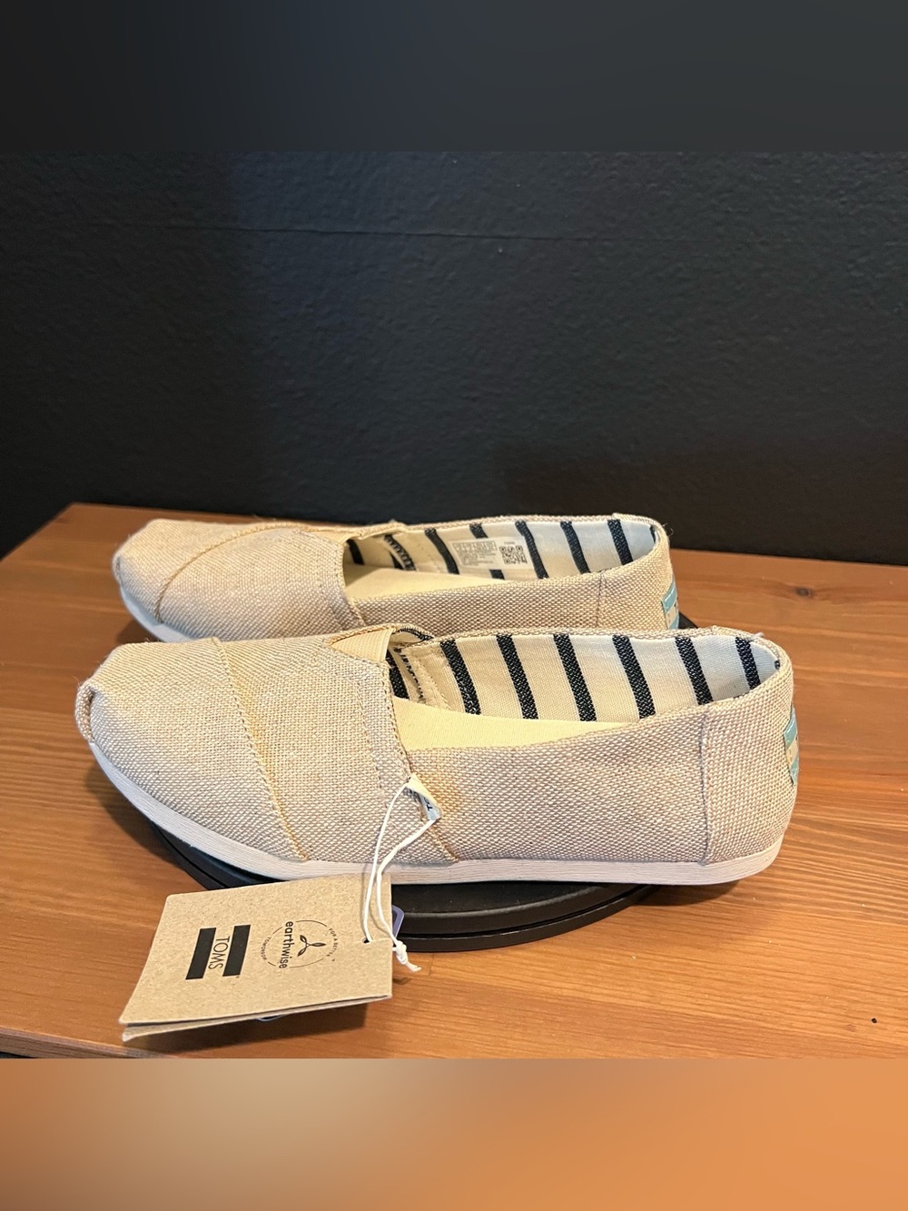 Toms Earthwise Alpargata Women's Natural Beige Canvas Slip On Flats Shoes Size 6